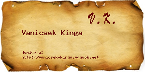 Vanicsek Kinga névjegykártya