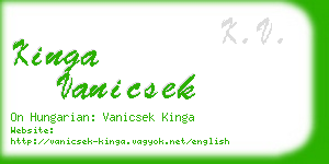 kinga vanicsek business card